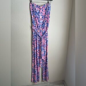 🌷Lilly Pulitzer🌷Pink and Blue Floral Jumpsuit
